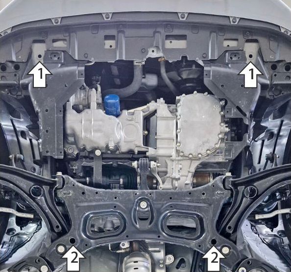 Защита Мотодор для картера и КПП Honda Fit IV 2022-2026. Артикул 70814