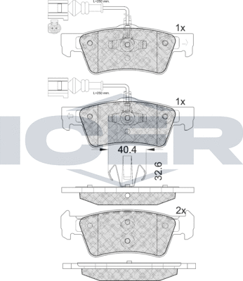 Тормозные колодки Icer. Артикул 181815