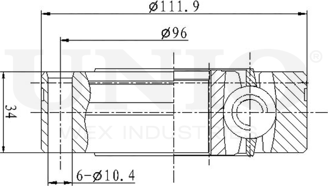 ШРУС внутренний (Unio). Артикул CVJ-30147
