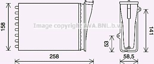 Радиатор отопителя (печки) AVA для Citroen C3 III 2016-2026. Артикул PE6413