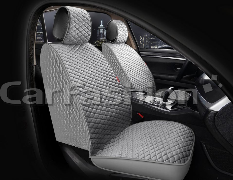 Накидки универсальные CarFashion Romb Front на передние сидения авто, цвет Серый/Серый/Серый. Артикул 26176
