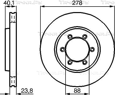 Тормозной диск Bosch передний для Daewoo Korando 1999-2000. Артикул 0 986 478 967