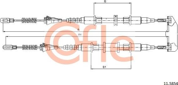Трос ручника (тросик ручного тормоза) Cofle. Артикул 92.11.5854