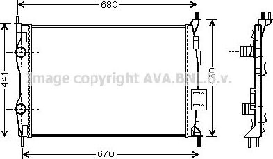 Радиатор охлаждения двигателя AVA для Nissan Qashqai I 2010-2013. Артикул DNA2278