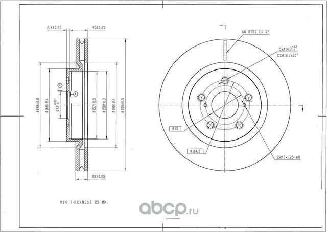 Диск тормозной (Avantech). Артикул BR3060S