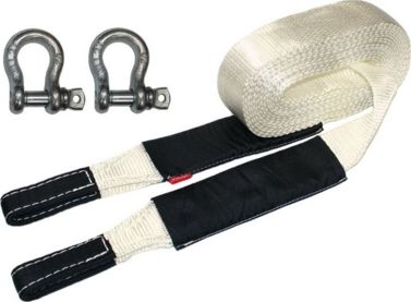 Стропа динамическая (рывковая) Tplus 7 т 9 м серия Туризм + шаклы 2.0 т (2 шт.). Артикул T002397