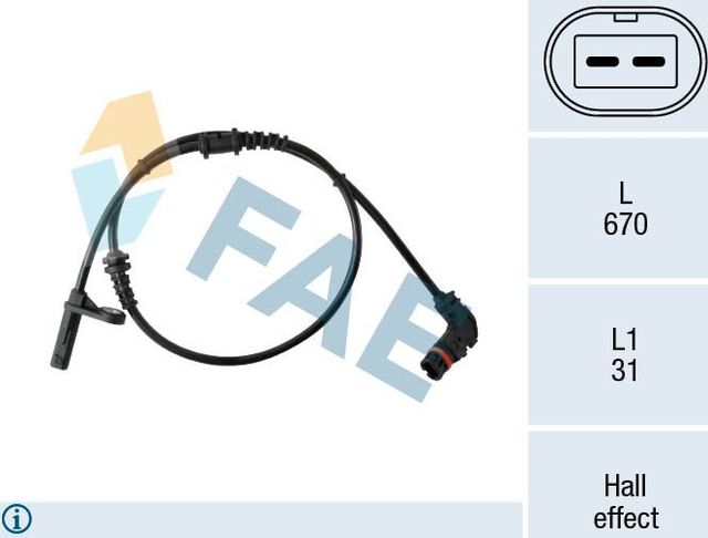 Датчик ABS FAE передний для Mercedes-Benz C-Класс III (W204, C204) 2007-2014. Артикул 78467