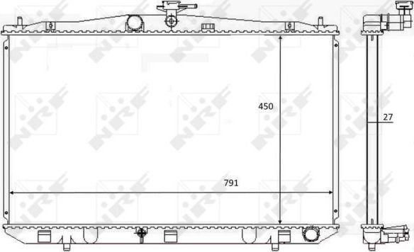 Радиатор охлаждения двигателя NRF (алюминий) для Lexus RX III 2012-2015. Артикул 59081