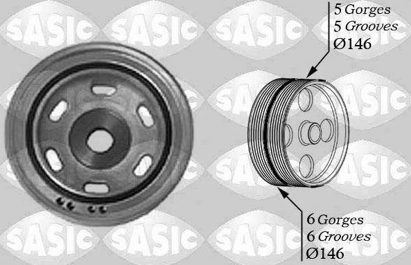 Шкив коленвала Sasic для Fiat Ducato II 1998-2006. Артикул 2150017