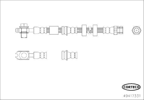 Тормозной шланг Corteco (EPDM (Этилен-пропиленовый каучук)). Артикул 49417331