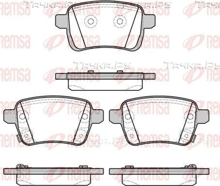 Тормозные колодки Remsa задние для Opel Adam I 2014-2019. Артикул 1450.22