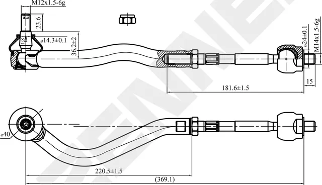 Тяга рулевая с наконечником, левая FORD GALAXY,VW SHARAN (Zennek). Артикул DRA0004