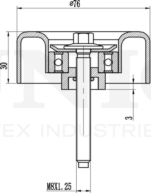 Ролик поликлинового ремня направляющий (Unio). Артикул TNS-10116