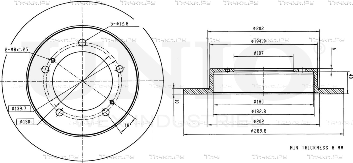 Диск тормозной (Unio). Артикул BRD-20545