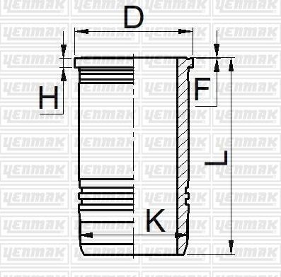 Гильза цилиндра Yenmak (Серый чугун) для Renault Premium II 2005-2013. Артикул 51-05228-000