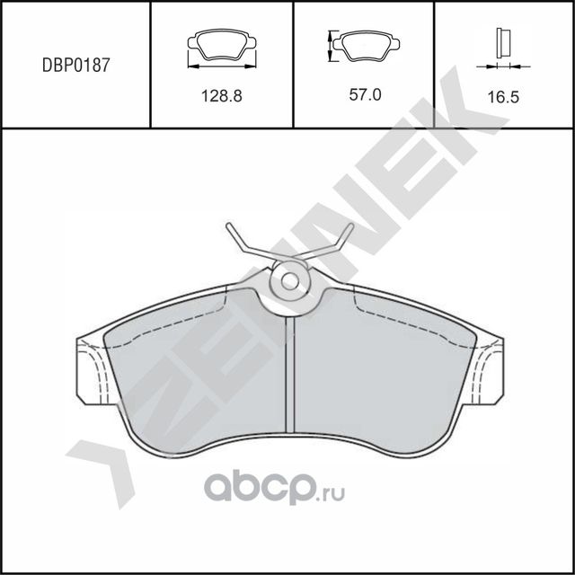Колодки тормозные дисковые передние NISSAN ALMERA 00->, PRIMERA 90-02 (Zennek). Артикул DBP0187