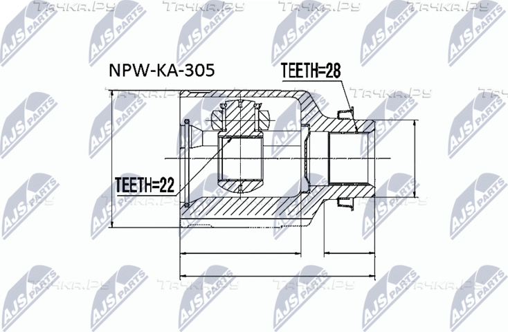 Шрус внутренний (граната) NTY. Артикул NPW-KA-305