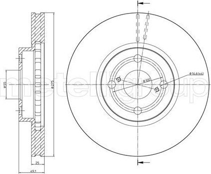 Тормозной диск Trusting передний для Toyota Corolla E140, E150 2007-2014. Артикул DF933