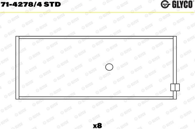 Вкладыши шатунные Glyco для Kia Clarus II 1998-2001. Артикул 71-4278/4 STD