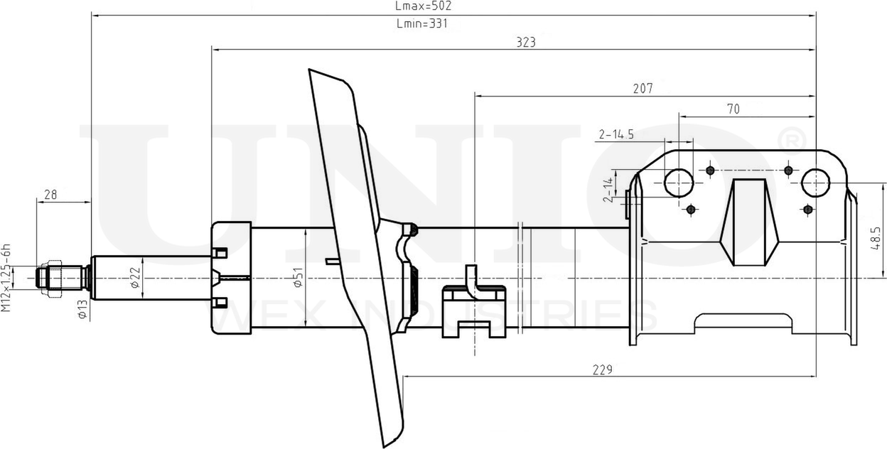 Амортизатор подвески (Unio). Артикул SAB-10599