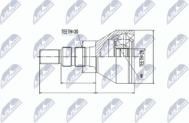 Шрус наружный (граната) NTY для Saab 9-3 II 2004-2015. Артикул NPZ-PL-028
