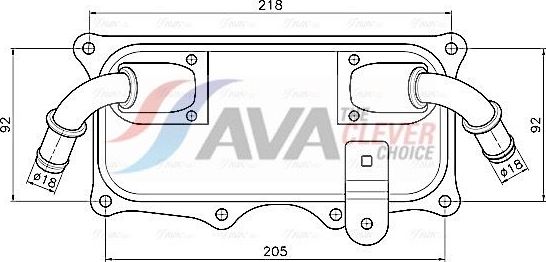 Радиатор масляный (маслоохладитель) для двигателя AVA (алюминий) для Porsche Cayenne II (958) 2010-2014. Артикул PR3101