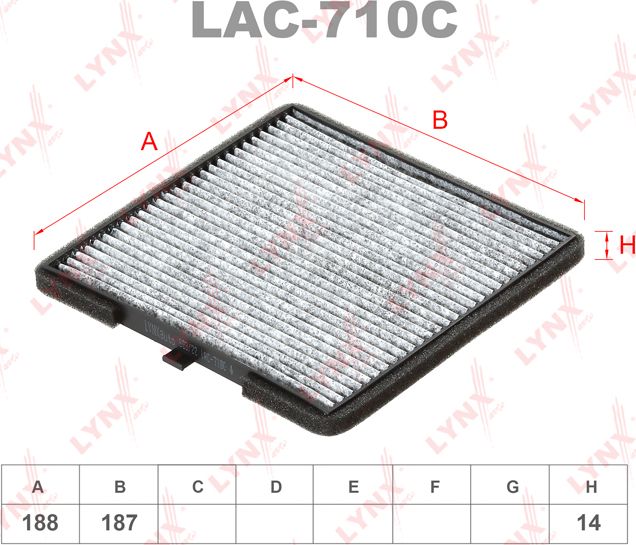 Салонный фильтр LYNXauto. Артикул LAC-710C