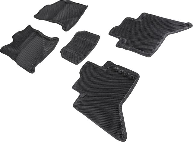 Коврики Seintex 3D EVA Соты для салона Toyota Hilux VIII 2015-2026 ЧЕРНЫЕ. Артикул 95446