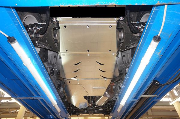 Защита алюминиевая АВС-Дизайн для картера, КПП, РК, топливного бака Mitsubishi Pajero IV 2006-2026. Артикул 14.11ABC