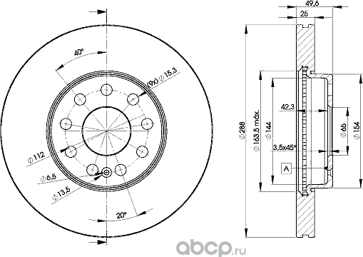 Диск тормозной (Icer). Артикул 78bd5615