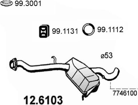 Глушитель Asso для Fiat Coupe 1993-1996. Артикул 12.6103