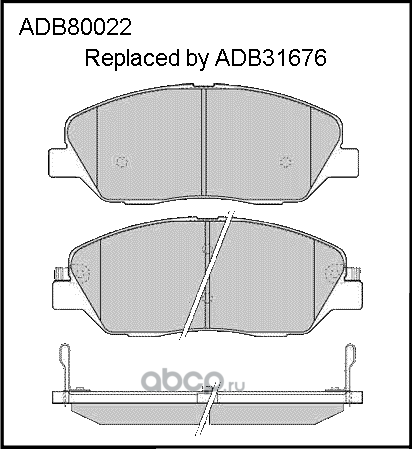 Колодки тормозные передние (Allied Nippon). Артикул ADB80022