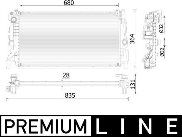 Радиатор охлаждения двигателя Mahle Premium для MINI Countryman II (F60) 2017-2020. Артикул CR 2323 000P