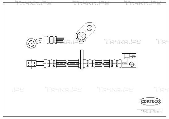 Тормозной шланг Corteco передний для Honda Fit II 2008-2014. Артикул 19032984