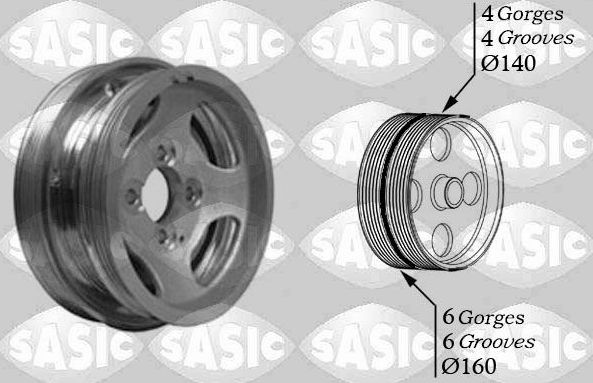 Шкив коленвала Sasic для Fiat Qubo I 2008-2026. Артикул 2156037