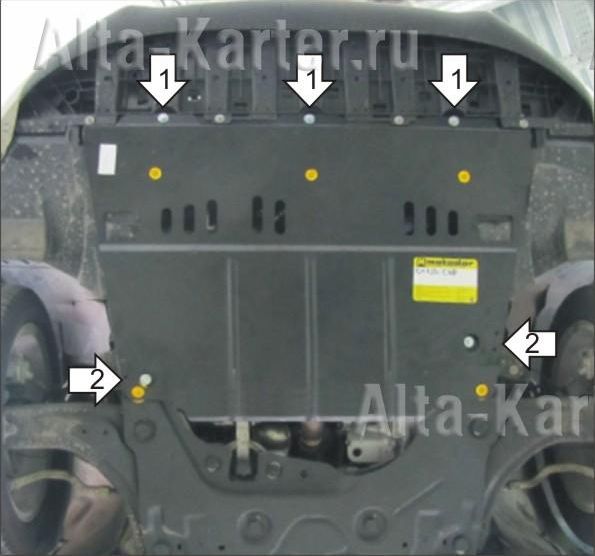 Защита Мотодор для картера, КПП Renault Latitude 2010-2026. Артикул 01724