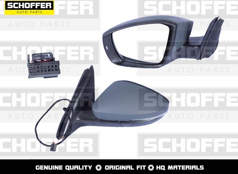 Зеркало левое Skoda Octavia 13-20 6 конт.обогрев (Schoffer). Артикул SHF13045