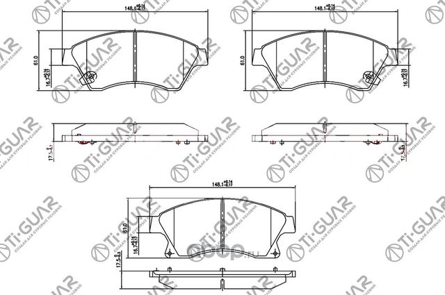 Тормозные колодки (TI-Guar). Артикул TG0391C