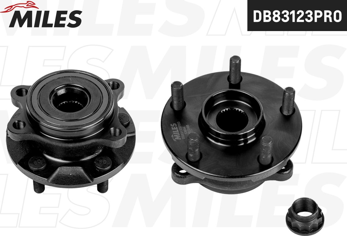Ступица с подшипником передняя с ABS (серия PRO с антикоррозийным покрытием), TO (Miles). Артикул DB83123PRO