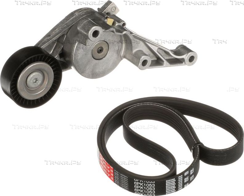 Приводной ремень поликлиновой с роликами (комплект) Gates Micro-V® Kit для Volkswagen Golf V 2003-2008. Артикул K016PK1053