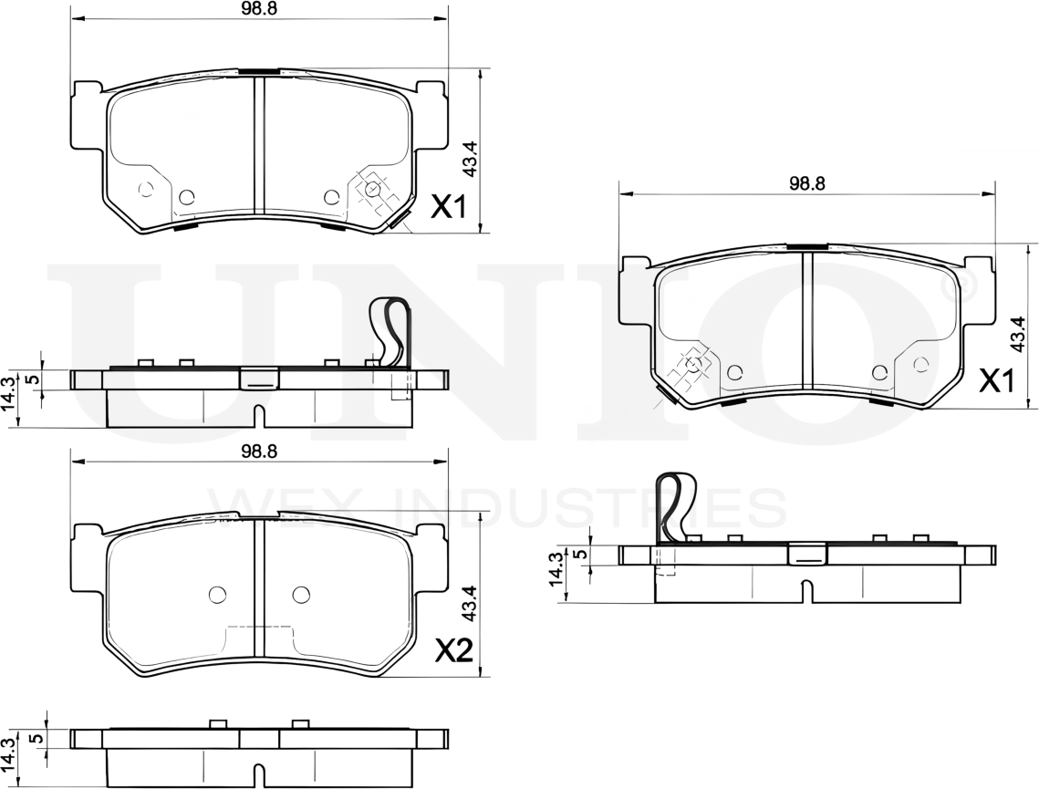 Колодки тормозные дисковые, комплект (Unio). Артикул BRP-20193