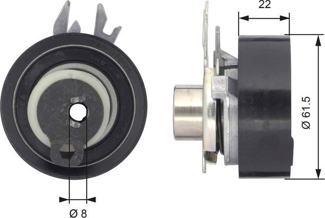 Натяжной ролик (натяжитель) ремня ГРМ Gates PowerGrip®. Артикул T43046