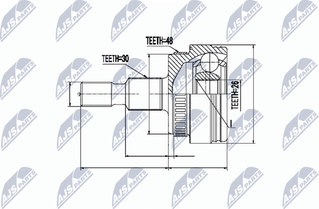 Шрус внутренний (граната) NTY. Артикул NPZ-ME-009