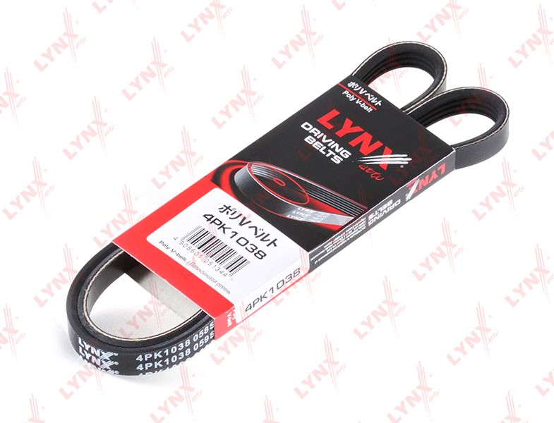 Приводной ремень поликлиновой LYNXauto. Артикул 4PK1038