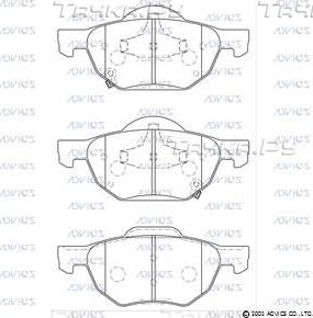 Тормозные колодки Advics передние для Honda Civic X 2019-2026. Артикул SN987P