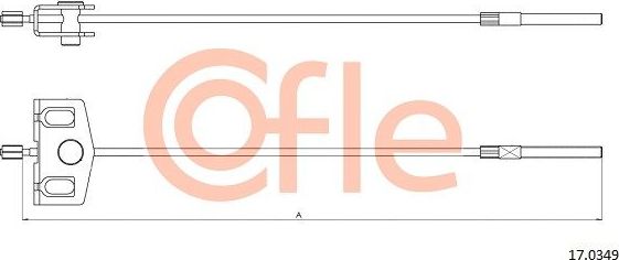 Трос ручника (тросик ручного тормоза) Cofle. Артикул 92.17.0349