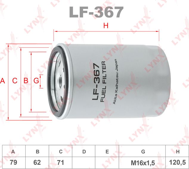 Топливный фильтр LYNXauto. Артикул LF-367
