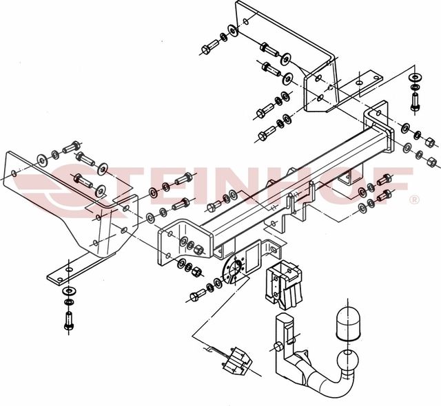 Фаркоп Steinhof для Chevrolet Captiva I до рестайлинга, 1-й рестайлинг 2006-2013. Быстросъемный крюк. Артикул C-256
