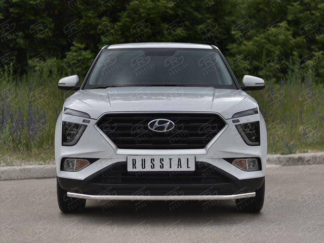Защита RusStal переднего бампера d42 секции для Hyundai Creta II 2021-2026. Артикул HCRZ-003815