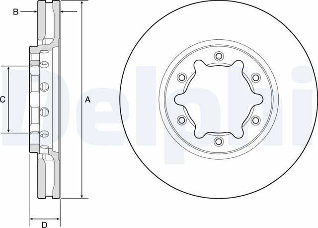 Тормозной диск Delphi передний для Nissan Patrol Y61 2000-2026. Артикул BG9179